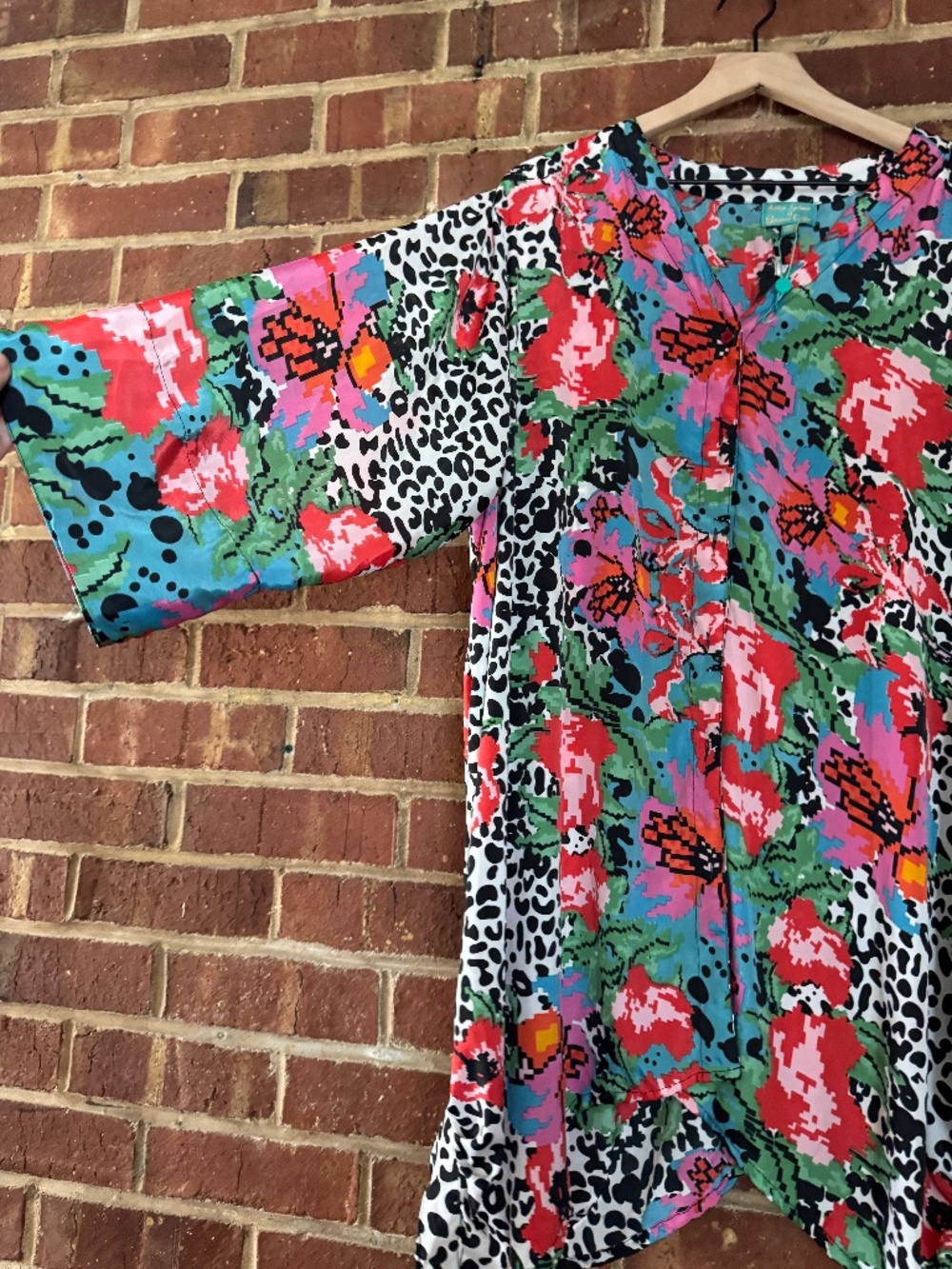 Antica Sartoria Giacomo Cinque Floral leopard Tunic dress 3/4 sleeve One Size